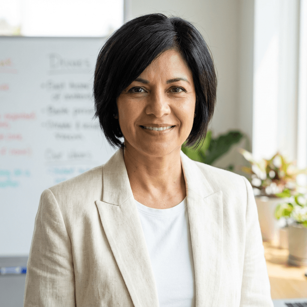 Sandra V. in a freshly painted office